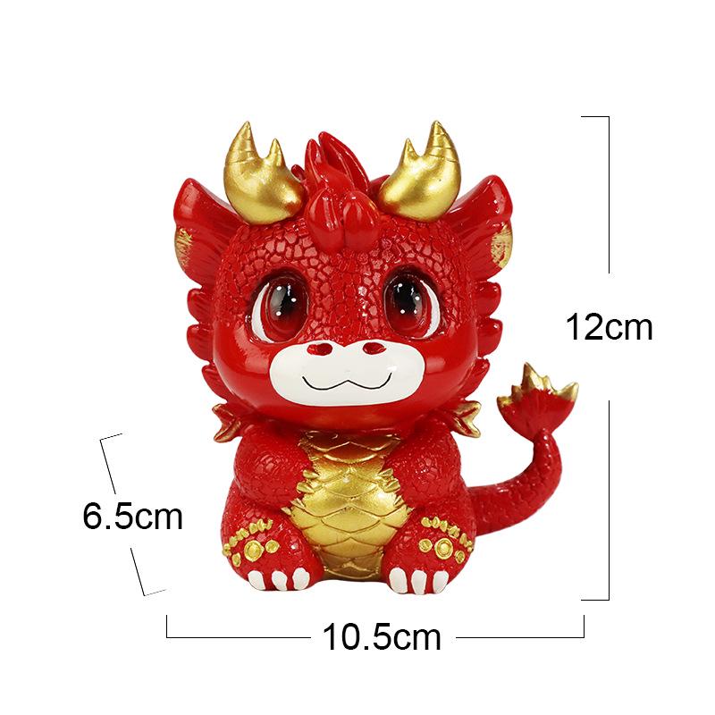 Customizable Cartoon Dragon Resin Ornament - Creative Gift in Stock