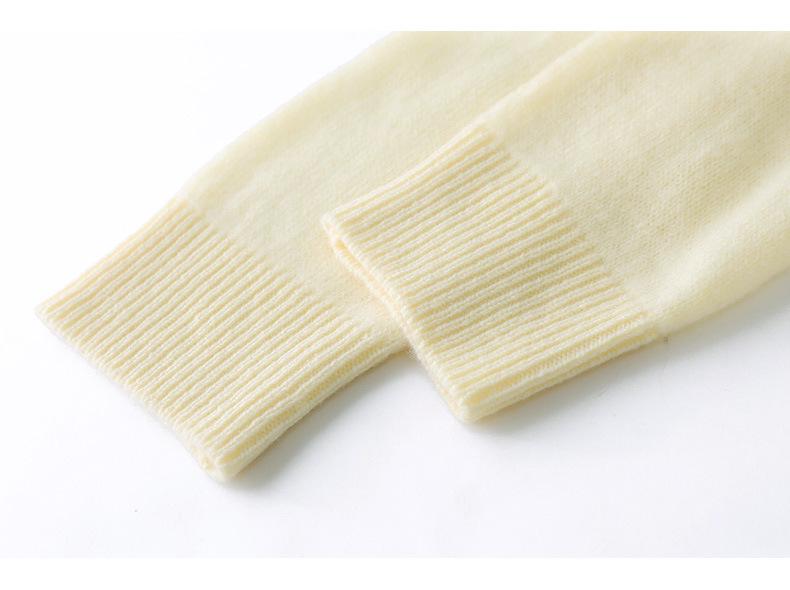 2025 Autumn French Chic 3D Round Neck Pure Wool Knit Cardigan