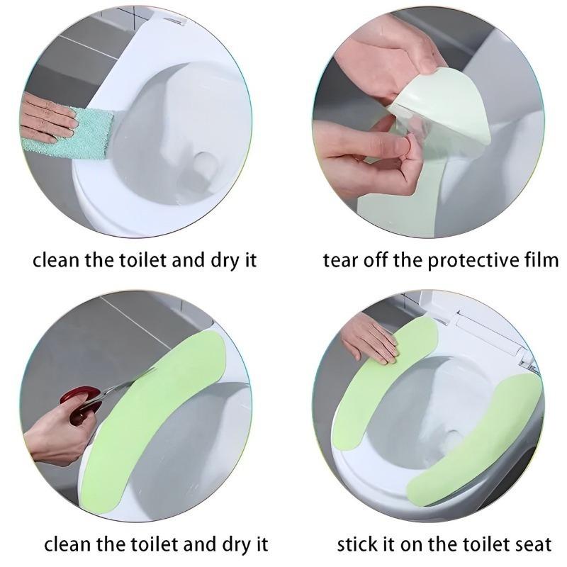 10Pairs Colorful Toilet Seat Cushion Washable Bathroom Cleaning Accessories Soft Comfortable Toilet Seat Cushion