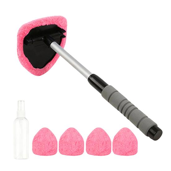 Cleaning Brush with Telescopic Handle 26-41cm Multi-Functional Microfiber Car Window Cleaner for Defrosting Defogging Soft Lint-Free Head Non-Slip