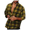 Erkek Düğme Aşağı Gömlek Casual Flanel Ekose Slim Fit Uzun Kollu Yayılmış Yaka Hafif Üstler