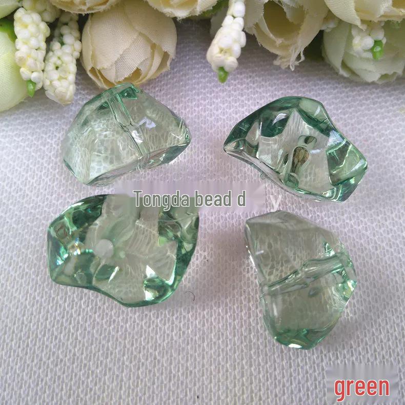 DIY Acrylic Irregular Beaded Earring Kit - Imitation Crystal Ice Cube Beads (19x28mm)