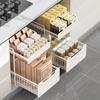 Under Sink 2 Layer Storage Racks Sliding Seasoning Bottle Holder Shelves Kitchen Pull-Out Type Dish Countertop Cabinet Organizer