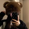 RICYGVM Winter Women Plush Beanie Soft Fluffy Fur Pullover Cap Snow Windproof Warm Ear Protection Hat Cute Cartoon Bear Bonnet