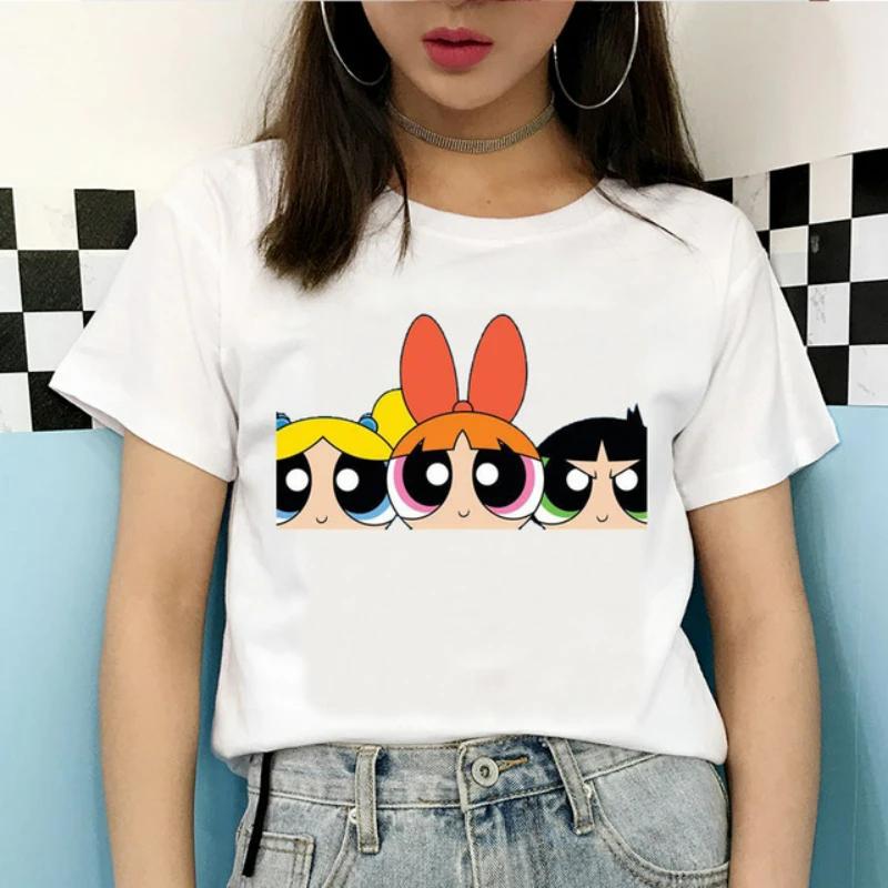 Kawaii The Powerpuff Girls Cartoon Graphic T Shirts Shirt Gift Tshirt Men Women Unisex Tee Short Sleeve Clothes Summer Y2k Tops