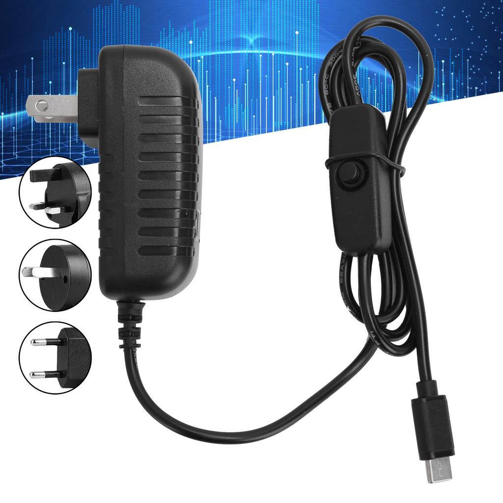 Caricatore Micro USB 5V 3A Per Raspberry Pi B B Alimentatore Micro USB 5V 3A Per Raspberry Pi B B | Cavo Di Alimentazione Con Presa US 5v 3a Usb - Foto 4