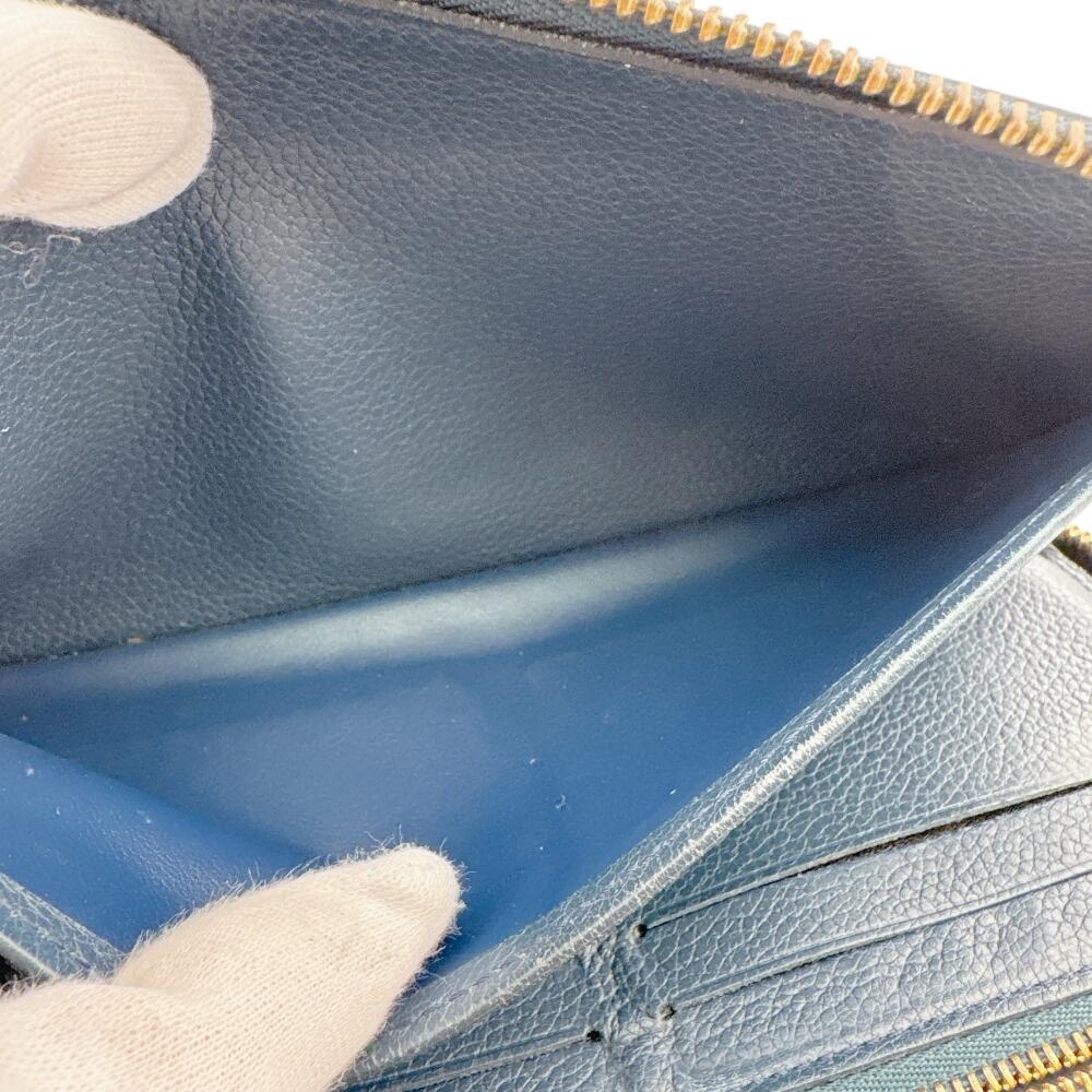 LOUIS VUITTON M80958 Monogram Ann Platt leather Zippy Vertical Purse Navy leather Used