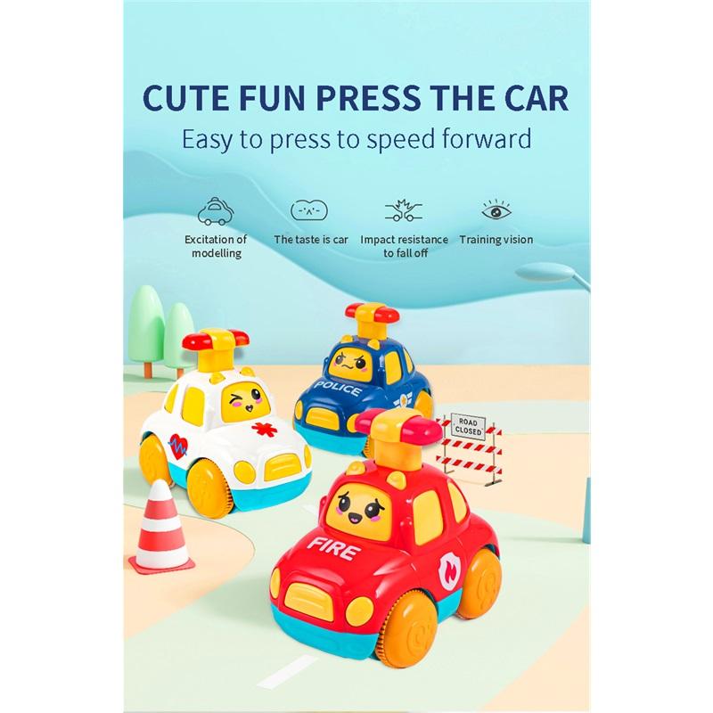 Children Toys Cars Toys for Boys 1 2 3 Ages Cartoon Inertia Press and Go Cars Toys for Kids Pull Back Fire Engine Toy Baby Gifts