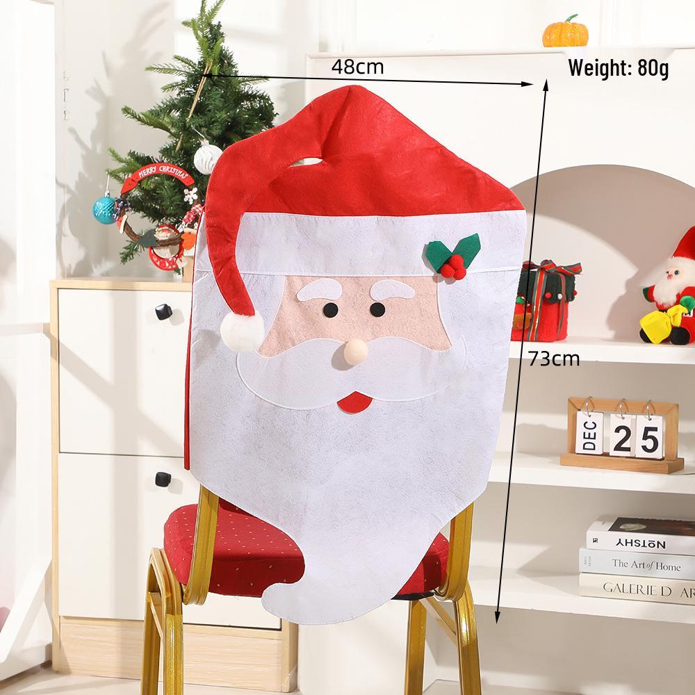 Santa and Mrs. Claus Christmas Chair Covers - Festive Non-Woven Holiday Decorations