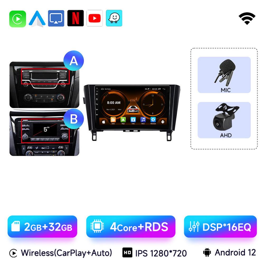 JIUYIN 2 Din Android 12 Car Radio for Nissan Qashqai 2 J11 X-Trail T32 Rogue 2013-2021 Multimedia Player 2Din Carplay Head Unit