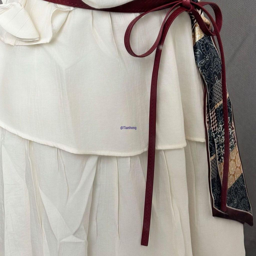 Red Chain Vintage American Scarf Belt: Women's Hip Hop Leather Outfit Accessories