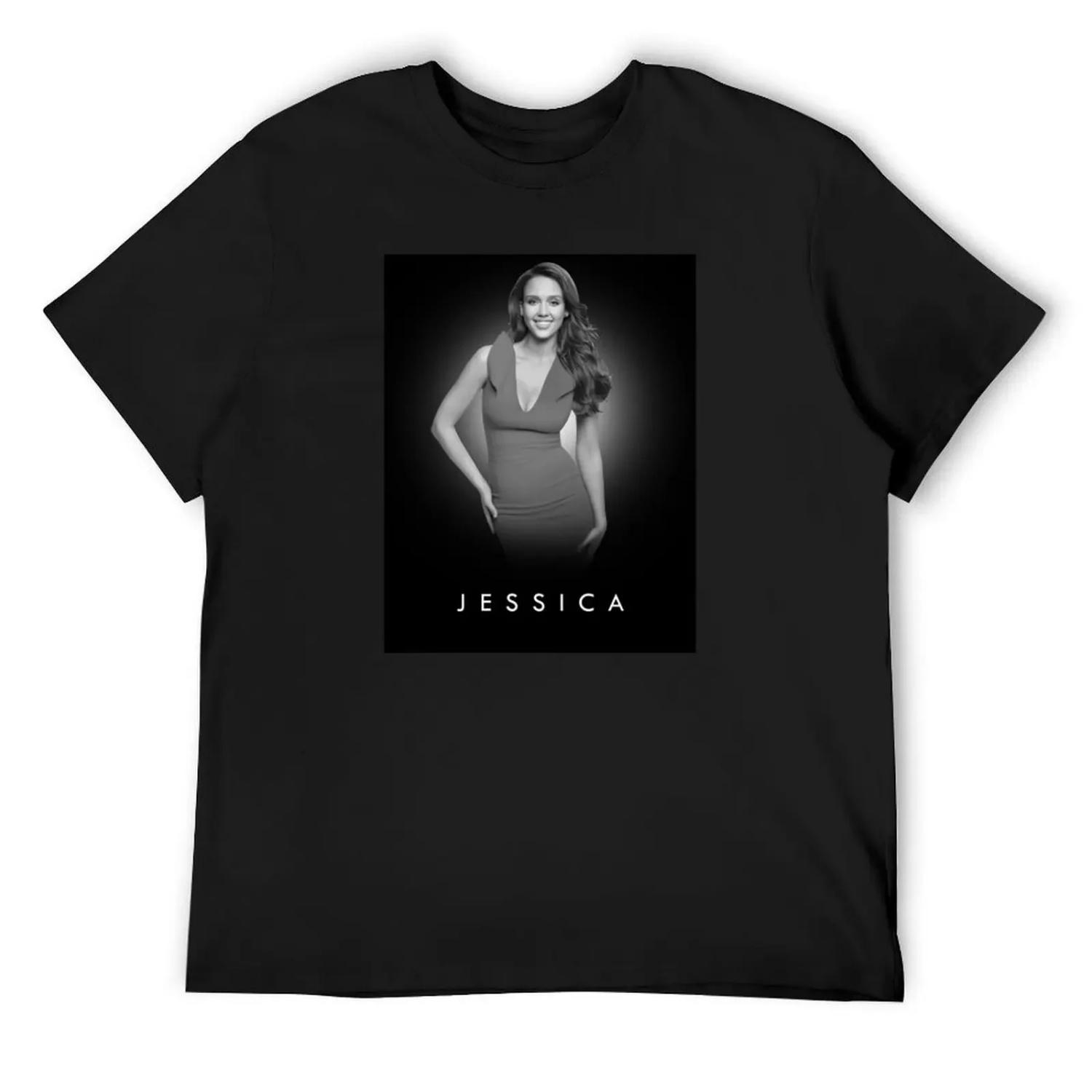Jessica Alba T-Shirt tops luxury designer funny gifts mens designer t shirt S чёрный