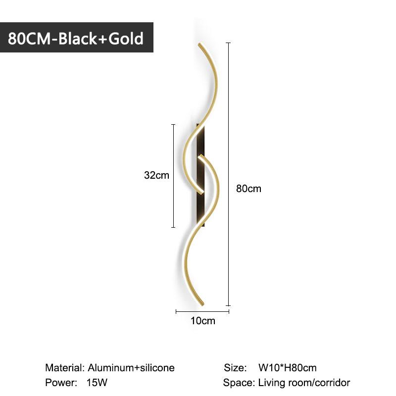 Black Gold LED Wall Lights for Bedroom Living Room Black Gold LED Wall Lamps Wall Sconce for Corridor Aisle AC85-265V