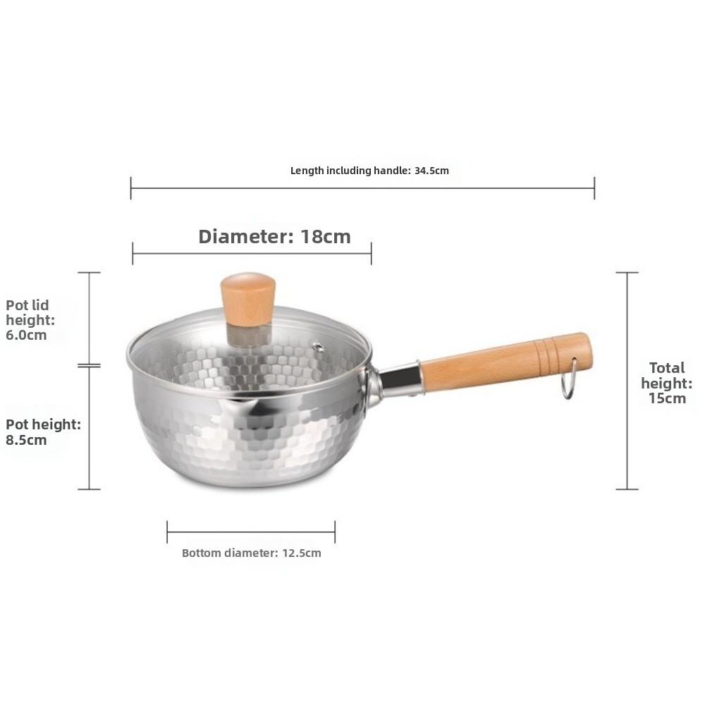 Verdickter Koreanischer Ramen-Topf Edelstahl Koch-Saucenschale Langlebige Nudelschale