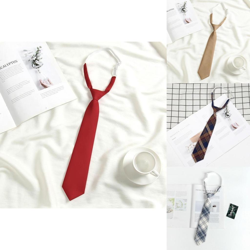 Childrens Tie With Solid Color Striped Check Pattern Polyester For School Uniforms