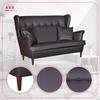 Lounge Set of Furniture Wingback Eco Leather Sofa Armchairs Poufs Family Furniture Set