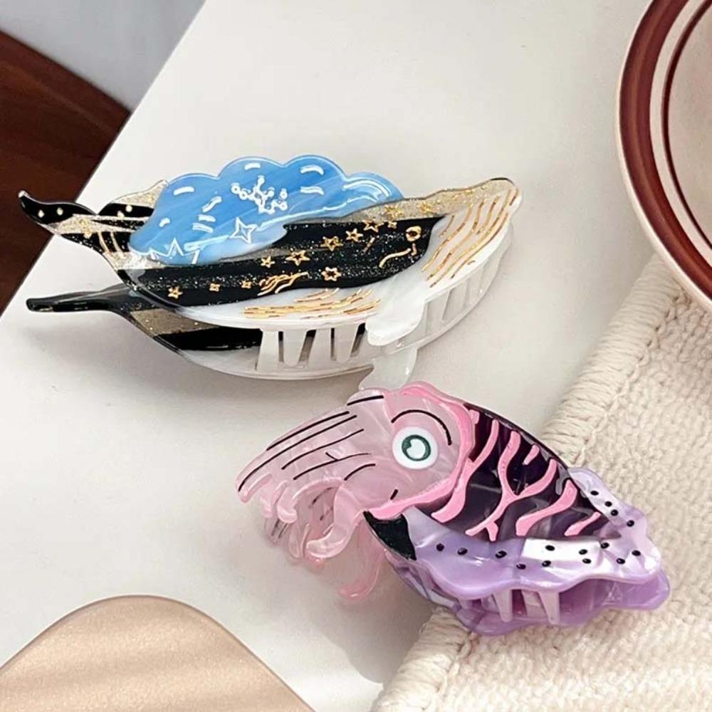 Noctilucent Sperm Whale Shark Clip Acetic Acid Animal Hair Clip Acetate Fish Hair Claw Daily
