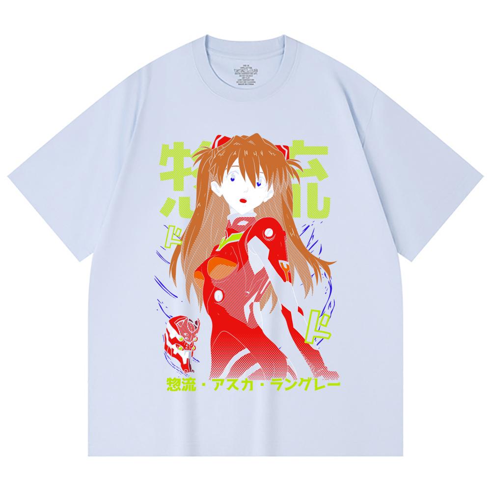 230 Gsm 100% Cotton Evangelion V10 Asuka Print Unisex Heavy Cotton T Shirt