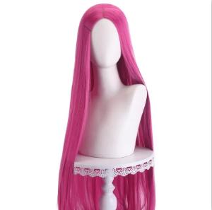 40Inch Long Straight Cosplay Wig Centre Parting Central Split Blond Pink Rose Red Purple Heat Resistant Synthetic Hair Wigs