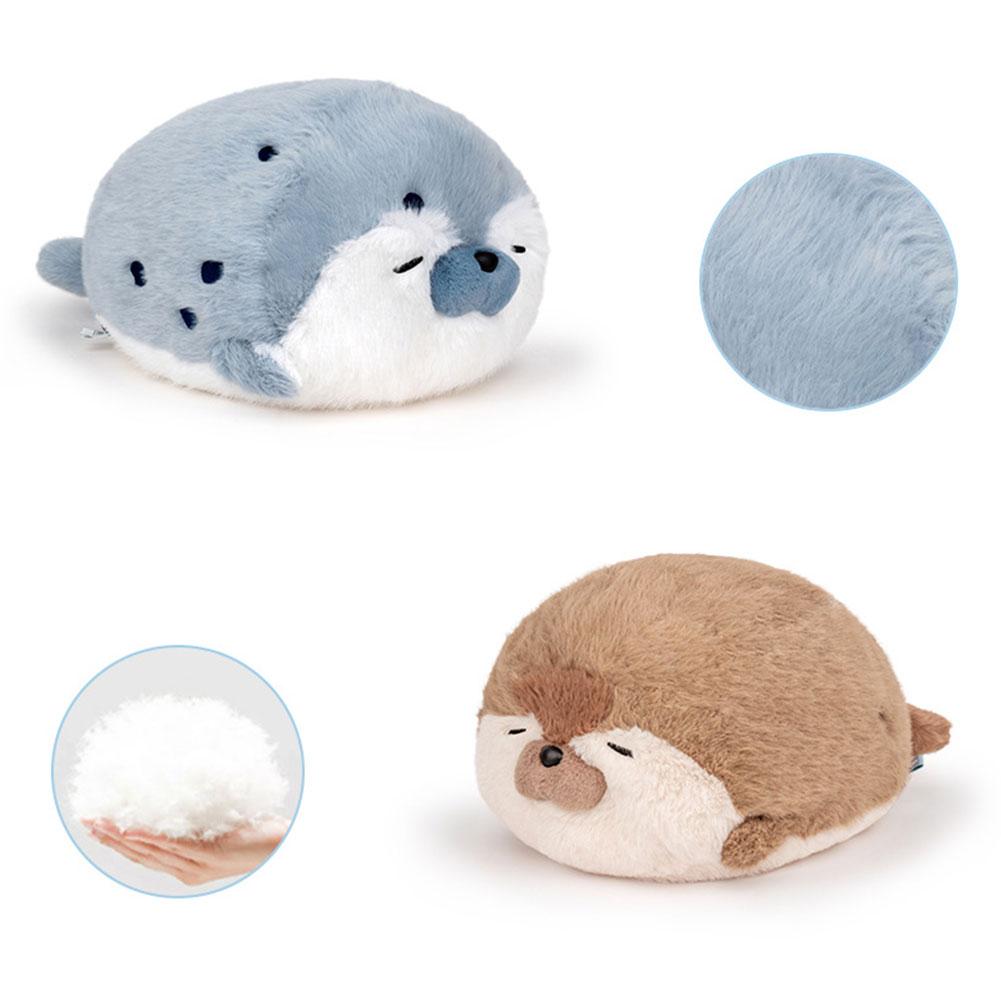 Kawaii Cartoon Sea Creature Sea Otter Plush Doll Pillow Blue Seal Sea Otter Stuffed Animal Marine Life Sea Otter Soft Doll