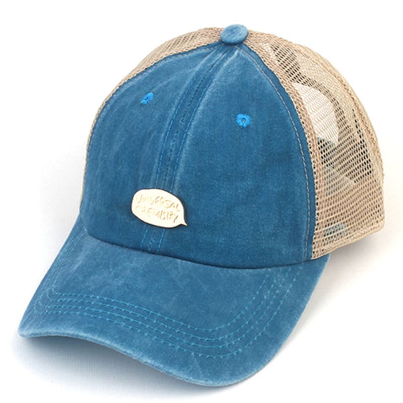 Universal Chemistry Pigment Washing Blue Meshcap Trucker