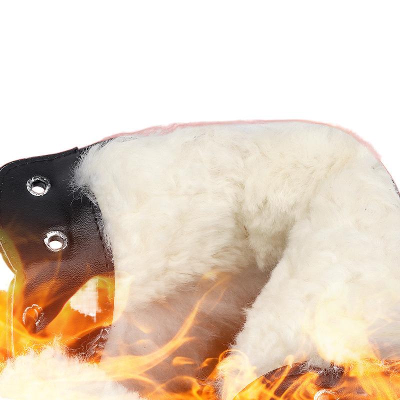 Extra Thick Wool Snow Boots Men's Winter Cold-proof Velvet High-top Cotton Shoes Leather Cotton Boots Outdoor Warm Waterproof Cotton Shoes