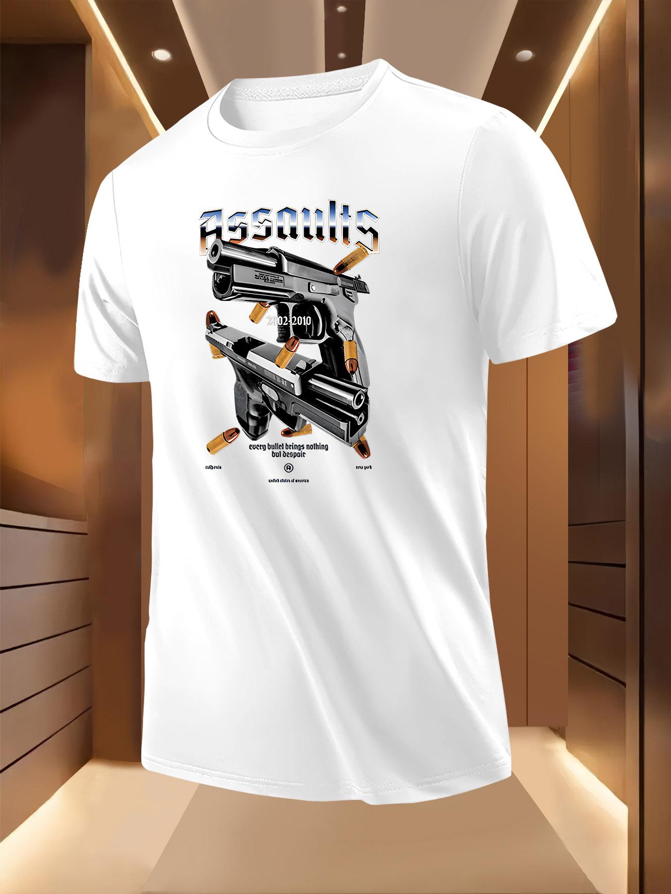 Bullet Warning Print Tshirt - Breathable Lightweight Poly... XXL