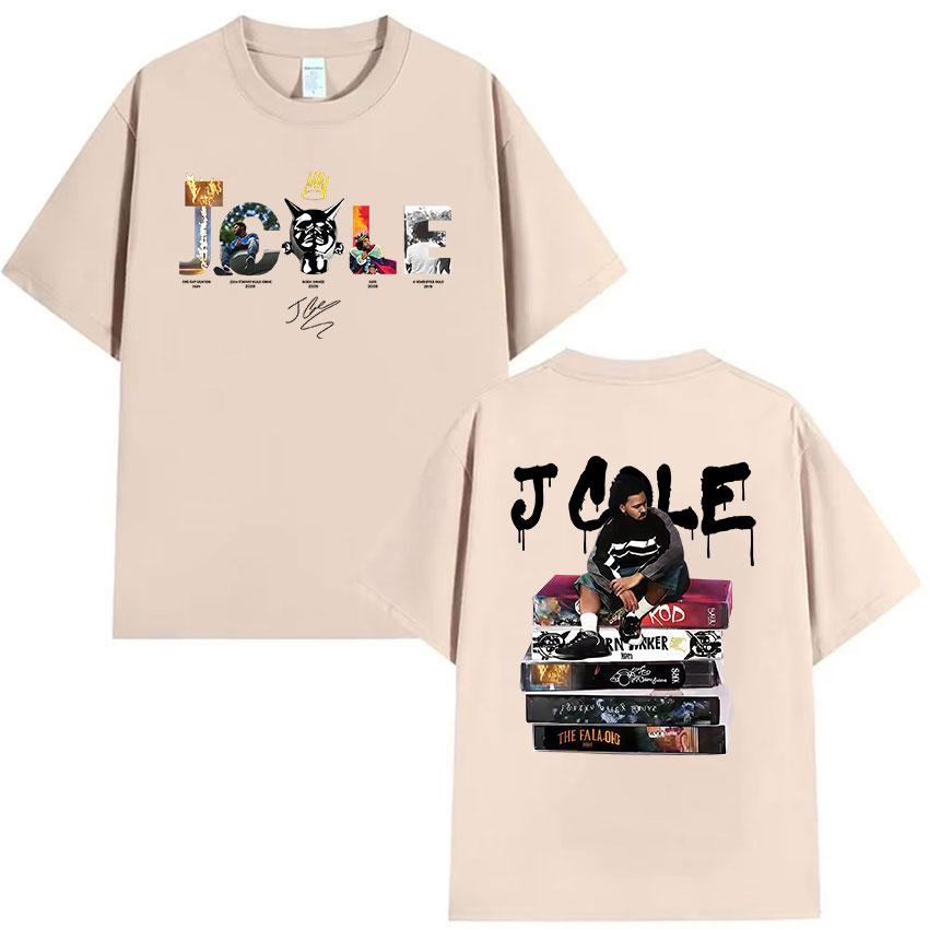 Rapper J Cole THE FALL OFF Tour Album 2026 Maglietta Grafica Unisex Vintage Oversize in Cotone Magliette Unisex Hip Hop Abbigliamento Maglietta