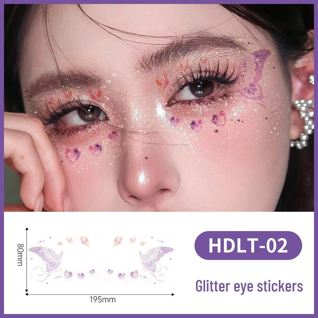 Glitter Butterfly Eye Tattoos: Waterproof, Sweatproof, Anti-Reflective Party Stickers