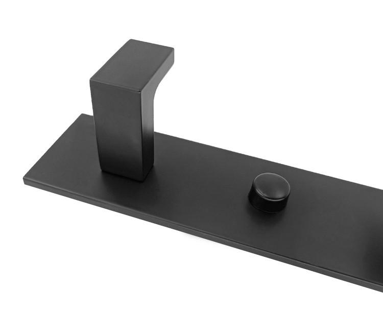 Wall towel rack with 5 hooks - black