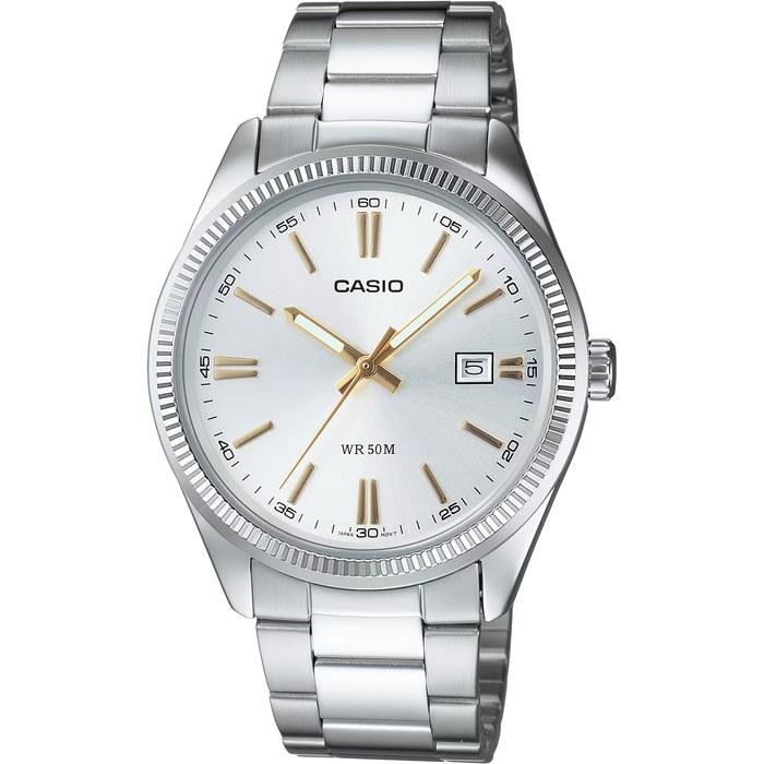 Casio MTP-1302D-7A2V Analog Quartz Men s Watch, Silver Metal Band