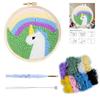 Russian DIY Punch Needle Embroidery Kit: Includes Yarn, Needle, Latch Hook, & Hoop for Knitting & Ornament Crafting