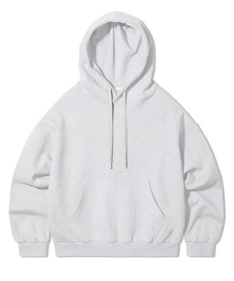 Oversized Fleece-Lined Balloon Sweat Hoodie - Back Melange