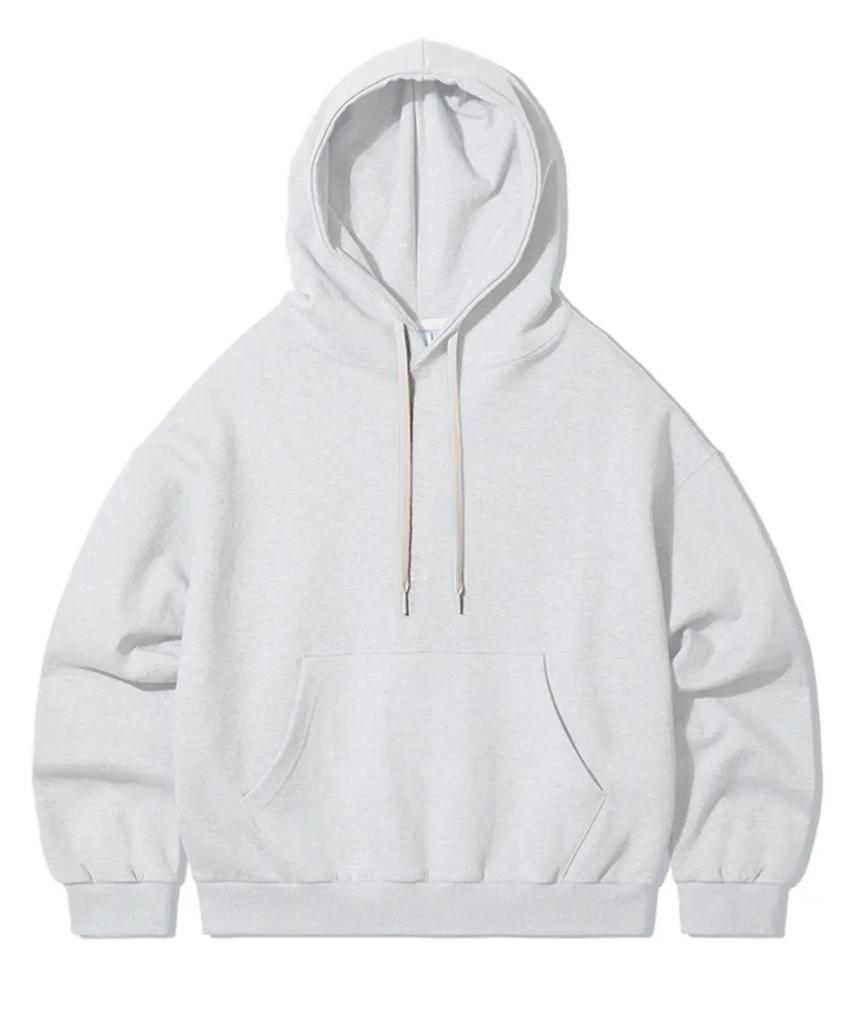 Oversized Fleece-Lined Balloon Sweat Hoodie - Back Melange