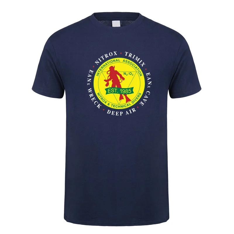 International Association of Nitrox and Technical Divers T Shirt Summer Cotton Short Sleeve Diving T-shirts Mans Gift Tees