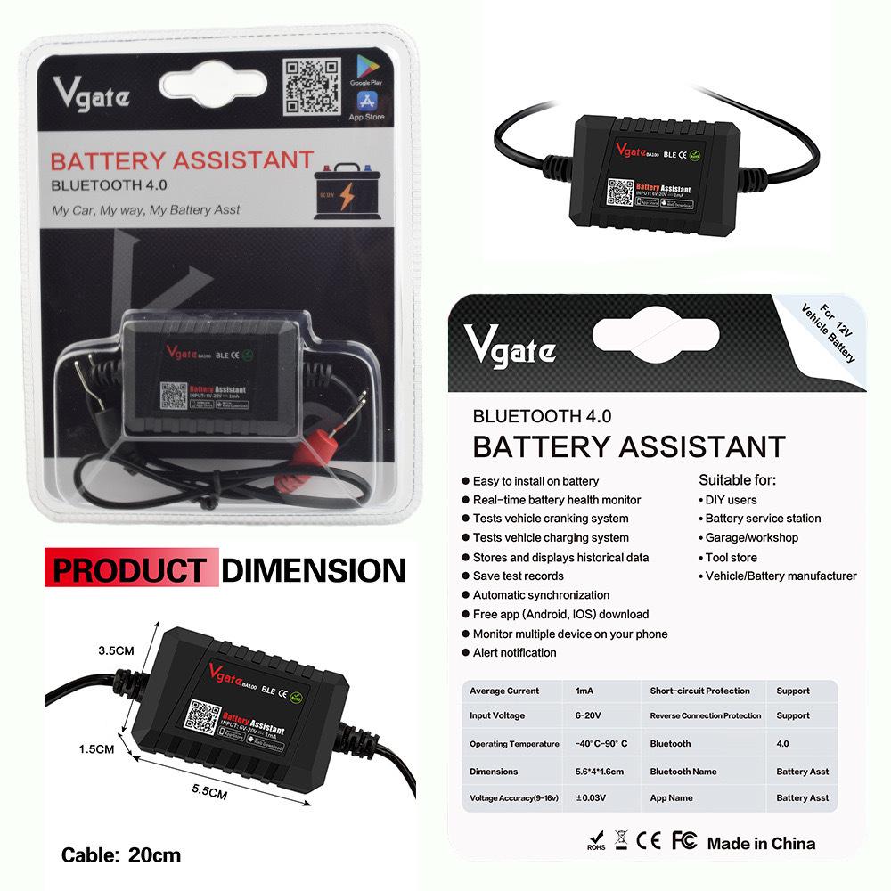 BA100 12V Bluetooth Auto-Batterietester & Monitor
