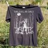 Girls Will Be Girls Shirt, Dancing Witches Bonfire Moon Tee, Feminist Dark Humor Top