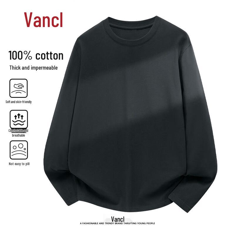

VANCL Men s Pure Cotton Long-Sleeve Round Neck T-Shirt M