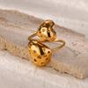 Double Heart Rings For Women Gold Color Stainless Steel Open Adjustable Ring Female Fashion Party Wedding Aesthetic Jewelry Gift