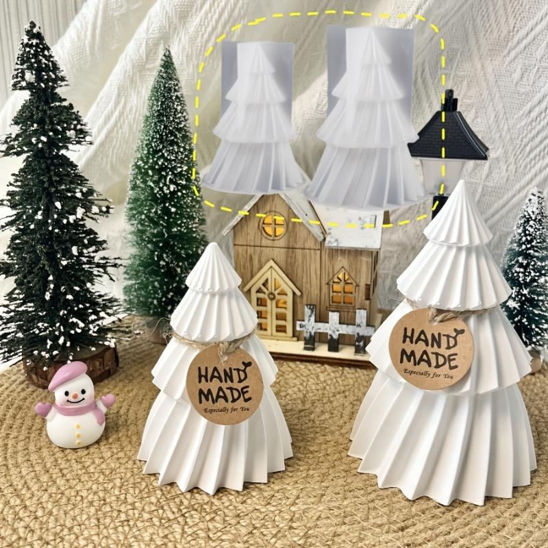 2pcs DIY Resin Molds for Christmas Tree Ornaments - Silicone Candle,and Resin Crafting Molds, Perfect for Holiday Decorations
