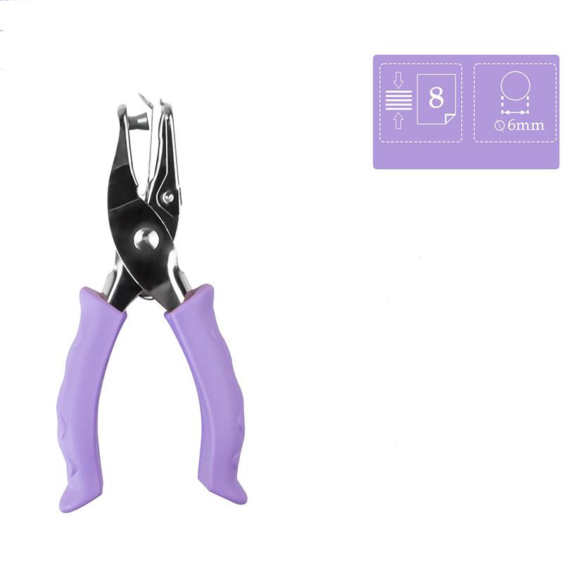 6mm Round Single-hole Macaron Hole-punching Tool with Rubber Coating Labor-saving Flip-type Hole-punching Machine