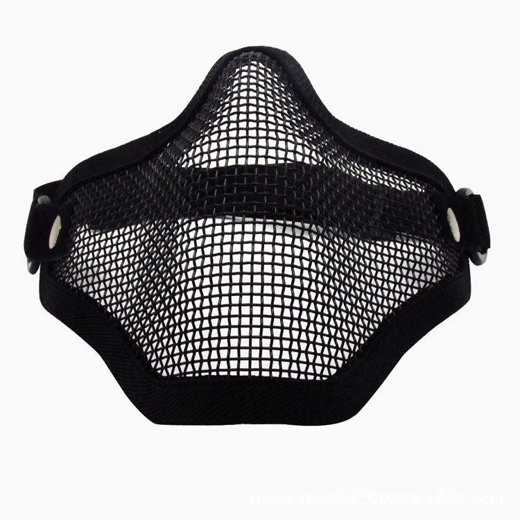 Tactical Outdoor Self-Defense Half Face Steel Mesh Protector V1 Sports Mask