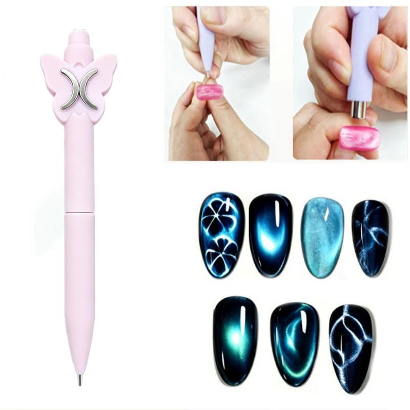 Portable Multifunctional 5 In 1 Cat Eye Gel Nail Magnet Strong Magnetic for Nail Art Salon Home DIY