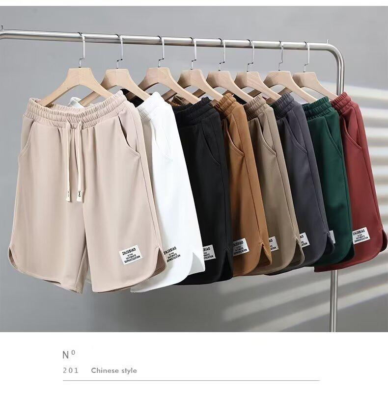 Ice Degree Men's Minimalist Summer Two-Piece Set: Trendy Loose Shorts & Long Pants