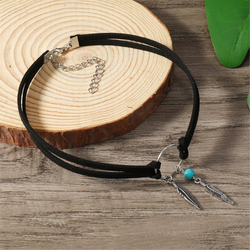 Elegant Modifiable Marine Sphere Necklace With Thin Faux Leather Cord For Stratified Jewelry Appearance