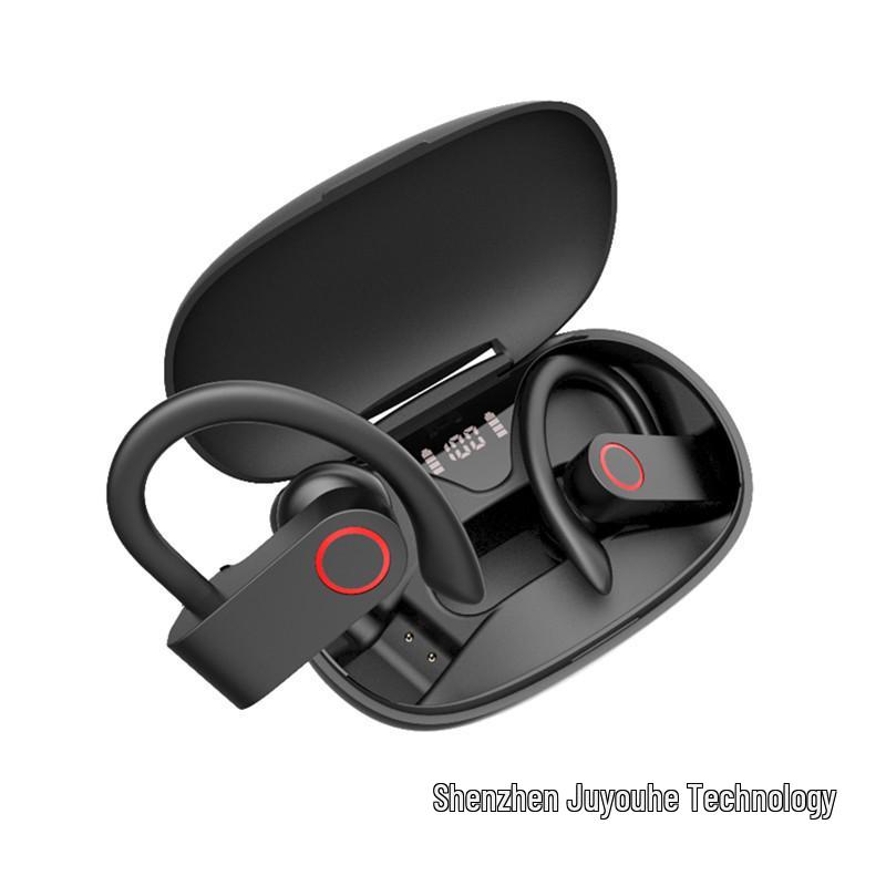 

A9S TWS Bluetooth Wireless Over-Ear Sports Earbuds with Digital Display, Sweatproof Design.