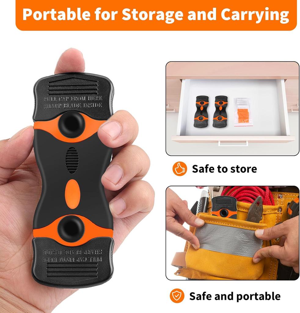 Metal/Plastic Razor Blade Scraper Edge Removal Tool Cleaning Automotive Film Sticker Scraper   Remover Adhesive Tool Ergonomical