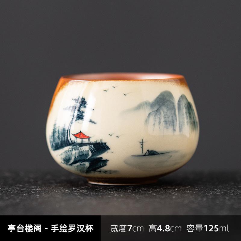 NEW Ceramic Hand-painted Tasting Wood-fired Glaze Small Bowl Special for Drinking Tea Single High-end Master Cup