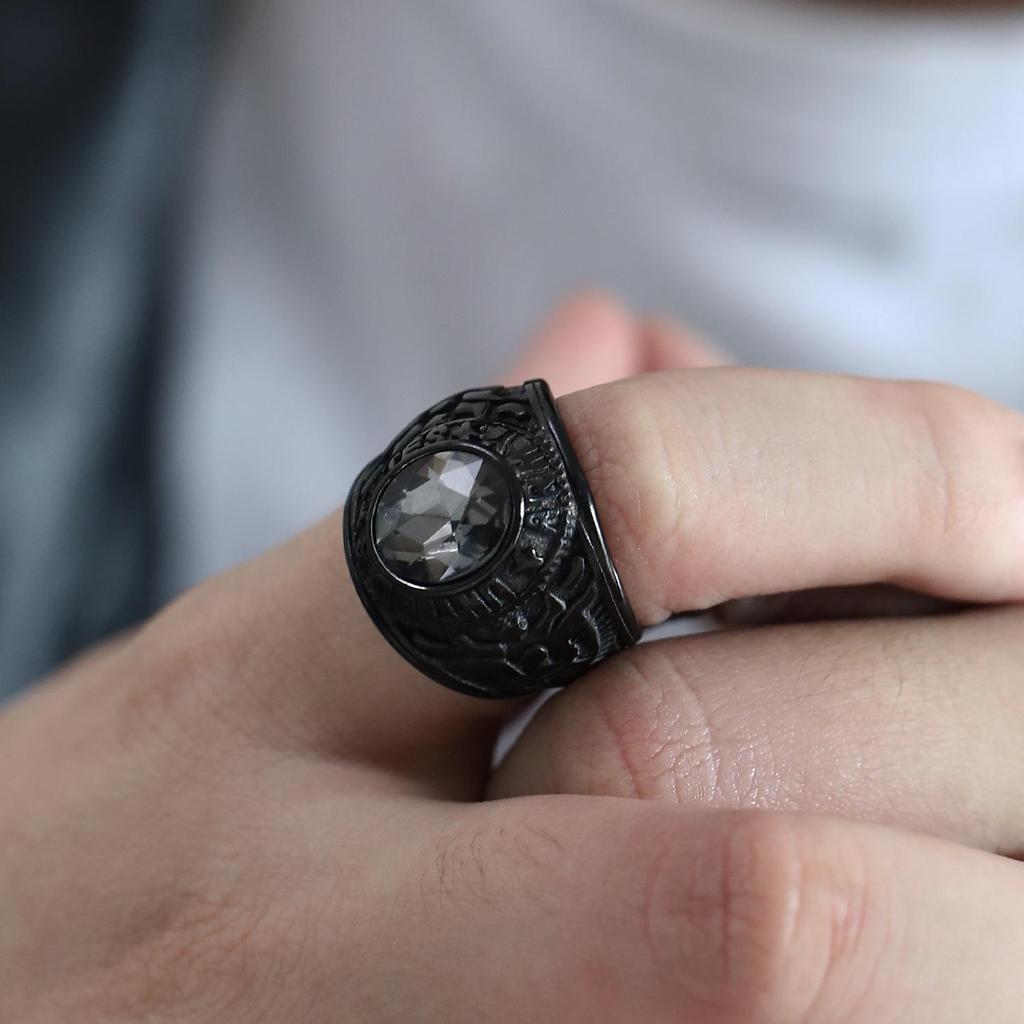 Retro Titanium Army Personalized Finger Ring