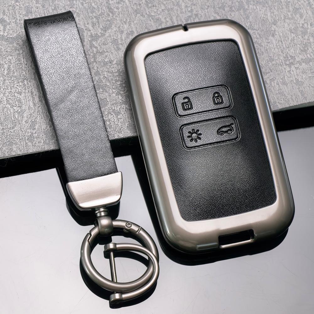 Leather Car Key Case Cover For Dacia Duster Logan 3 Jogger Sandero for Renault Clio 5 Megane 4 Zoe Kadjar Captur Arkana Koleos